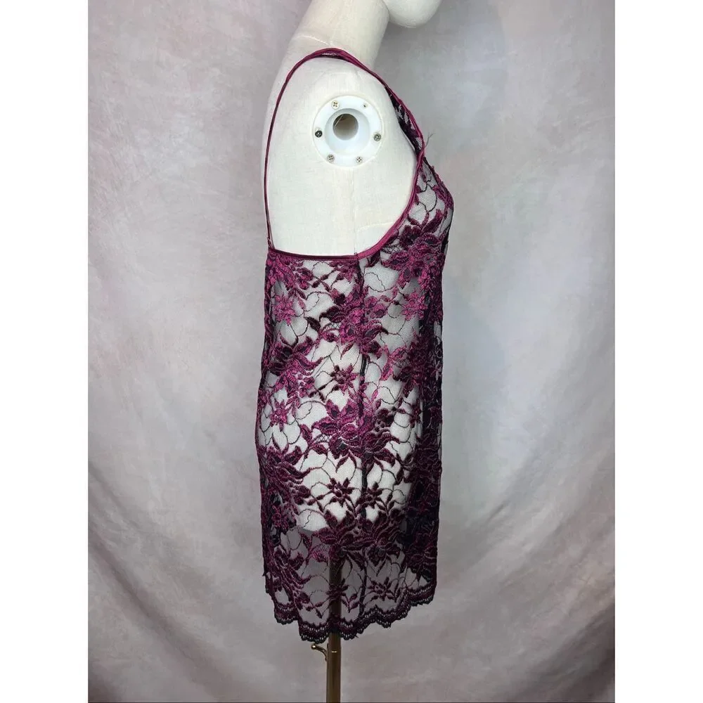 Vintage 1990s Lace Slip Lingerie Size Small Vampy Moody Gothic - Picture 5 of 7